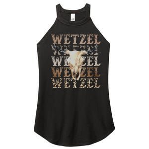 Koe Western Country Music Wetzel Bull Skull Women's Perfect Tri Rocker Tank