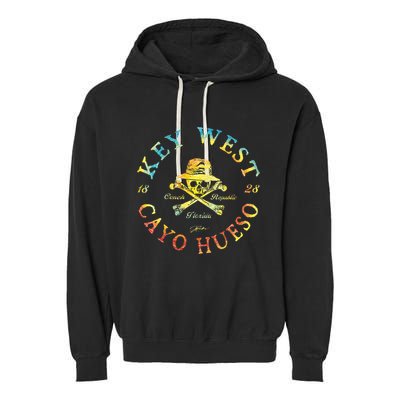 Key West Cayo Hueso Fl Jolly Roger Garment-Dyed Fleece Hoodie