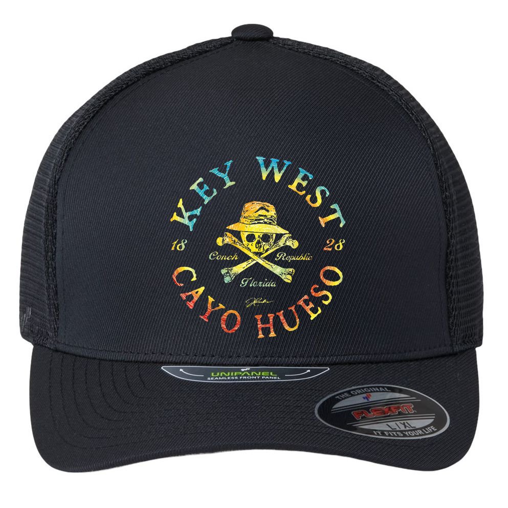 Key West Cayo Hueso Fl Jolly Roger Flexfit Unipanel Trucker Cap