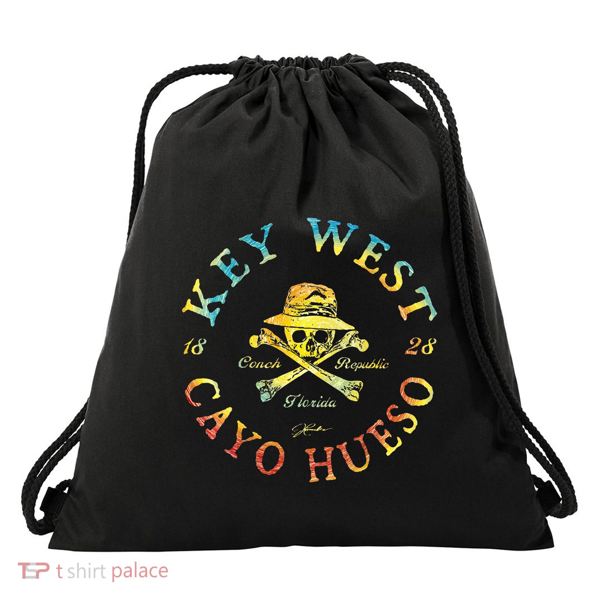 Key West Cayo Hueso Fl Jolly Roger Drawstring Bag
