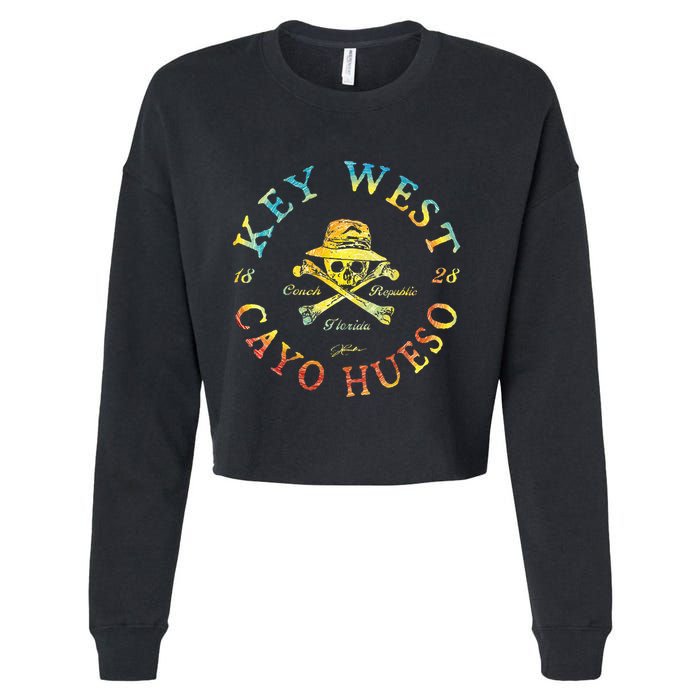 Key West Cayo Hueso Fl Jolly Roger Cropped Pullover Crew