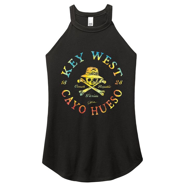 Key West Cayo Hueso Fl Jolly Roger Women's Perfect Tri Rocker Tank