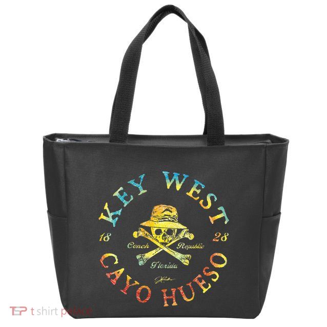 Key West Cayo Hueso Fl Jolly Roger Zip Tote Bag