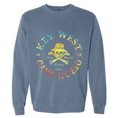 Key West Cayo Hueso Fl Jolly Roger Garment-Dyed Sweatshirt