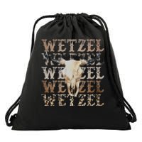 Koe Western Country Music Wetzel Bull Skull Drawstring Bag