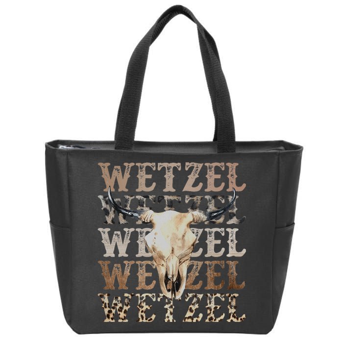 Koe Western Country Music Wetzel Bull Skull Zip Tote Bag