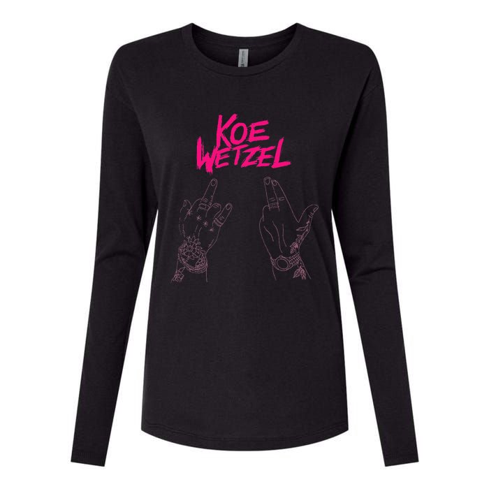 koe western country music wetzel bull skull Womens Cotton Relaxed Long Sleeve T-Shirt