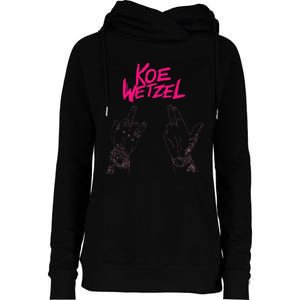 koe western country music wetzel bull skull Womens Funnel Neck Pullover Hood