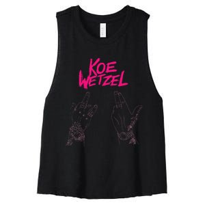 koe western country music wetzel bull skull Women's Racerback Cropped Tank