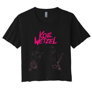 koe western country music wetzel bull skull Women's Crop Top Tee