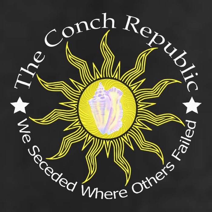 Key West Conch Republic Flag We Seceded Where Others Failed Garment-Dyed Fleece Hoodie