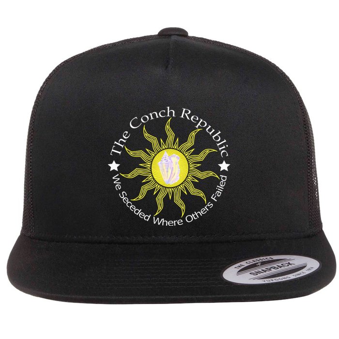 Key West Conch Republic Flag We Seceded Where Others Failed Flat Bill Trucker Hat