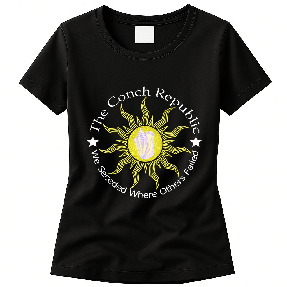 Key West Conch Republic Flag We Seceded Where Others Failed Womens T-Shirt