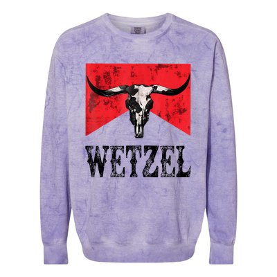 Koe Western Country Music Wetzel Bull Skull Colorblast Crewneck Sweatshirt