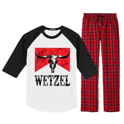 Koe Western Country Music Wetzel Bull Skull Raglan Sleeve Pajama Set