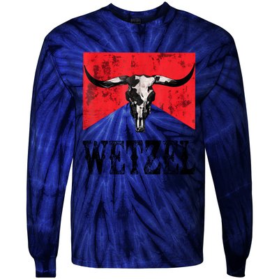 Koe Western Country Music Wetzel Bull Skull Tie-Dye Long Sleeve Shirt