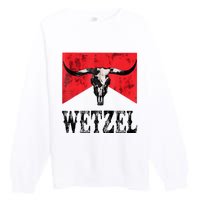 Koe Western Country Music Wetzel Bull Skull Premium Crewneck Sweatshirt