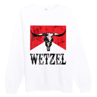 Koe Western Country Music Wetzel Bull Skull Premium Crewneck Sweatshirt