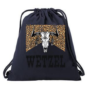 Koe Western Country Music Wetzel Bull Skull Drawstring Bag