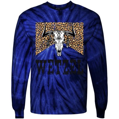 Koe Western Country Music Wetzel Bull Skull Tie-Dye Long Sleeve Shirt