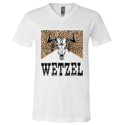 Koe Western Country Music Wetzel Bull Skull V-Neck T-Shirt