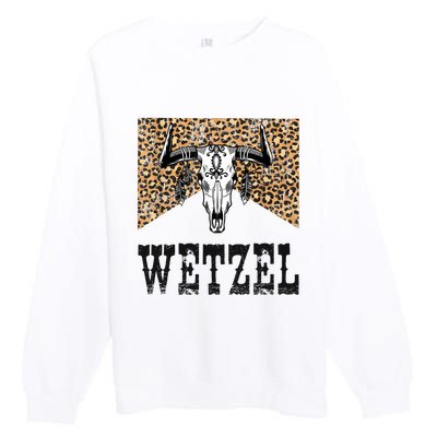 Koe Western Country Music Wetzel Bull Skull Premium Crewneck Sweatshirt