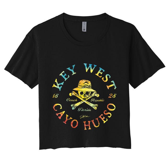 Key West (Cayo Hueso) Fl Jolly Roger Women's Crop Top Tee