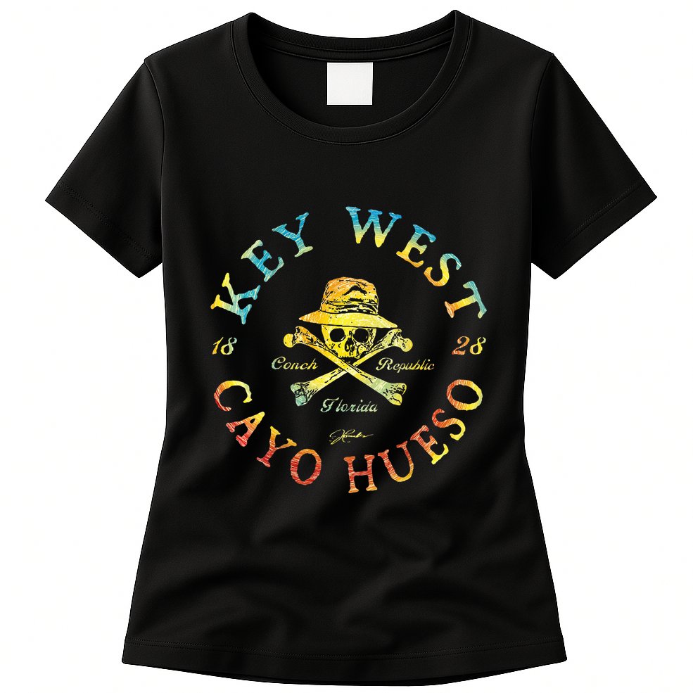 Key West (Cayo Hueso) Fl Jolly Roger Womens T-Shirt