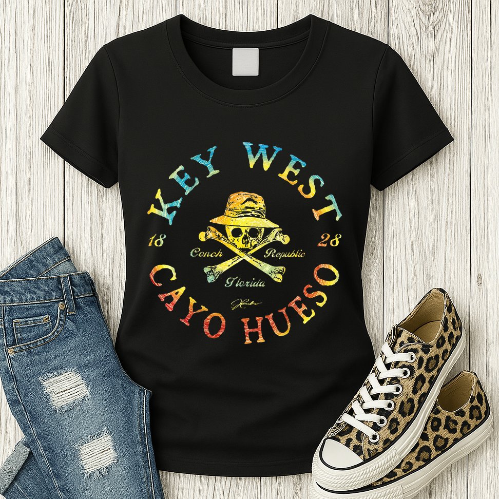 Key West (Cayo Hueso) Fl Jolly Roger Womens T-Shirt