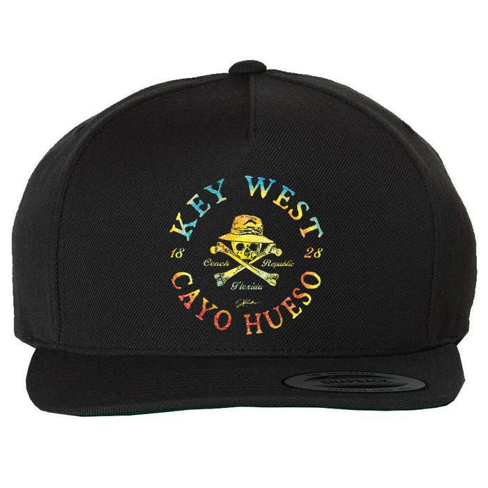 Key West (Cayo Hueso) Fl Jolly Roger Wool Snapback Cap