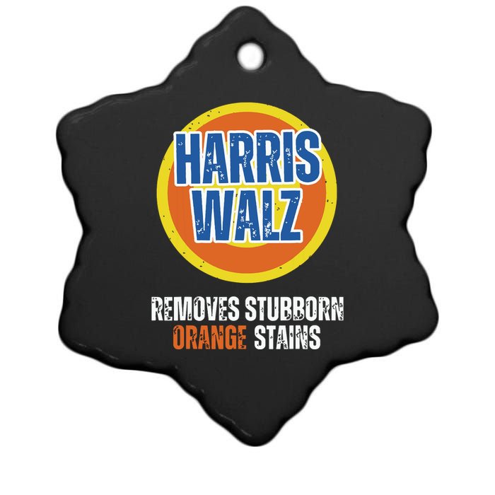 Kamala Walz Detergent Removes Stubborn Orange Stains 2024 Ceramic Star Ornament