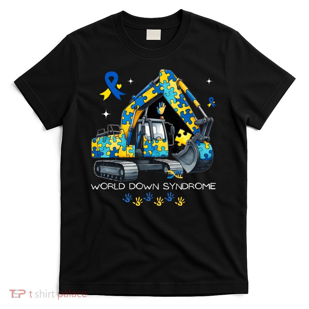 Kids World Down Syndrome Awareness Day Bulldozer Boys Kid T-Shirt