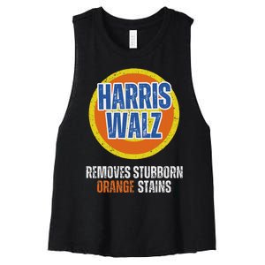 Kamala Walz Detergent Removes Stubborn Orange Stains 2024 Women's Racerback Cropped Tank