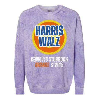 Kamala Walz Detergent Removes Stubborn Orange Stains 2024 Colorblast Crewneck Sweatshirt