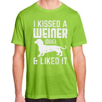 Kissed Weiner Dog I Liked It Funny Animal Pet Dachshund Gift Adult ChromaSoft Performance T-Shirt