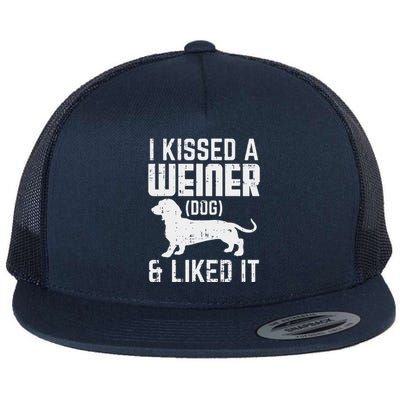 Kissed Weiner Dog I Liked It Funny Animal Pet Dachshund Gift Flat Bill Trucker Hat