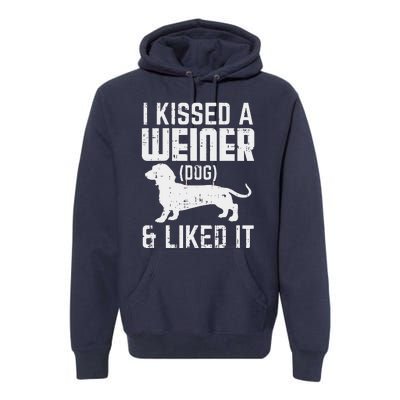 Kissed Weiner Dog I Liked It Funny Animal Pet Dachshund Gift Premium Hoodie