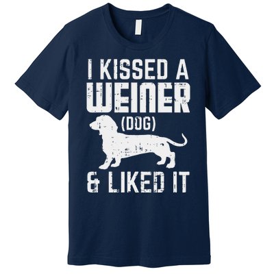 Kissed Weiner Dog I Liked It Funny Animal Pet Dachshund Gift Premium T-Shirt