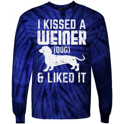 Kissed Weiner Dog I Liked It Funny Animal Pet Dachshund Gift Tie-Dye Long Sleeve Shirt