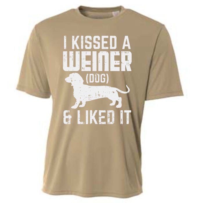 Kissed Weiner Dog I Liked It Funny Animal Pet Dachshund Gift Cooling Performance Crew T-Shirt