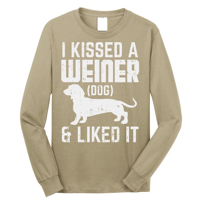 Kissed Weiner Dog I Liked It Funny Animal Pet Dachshund Gift Long Sleeve Shirt