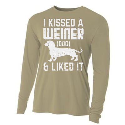 Kissed Weiner Dog I Liked It Funny Animal Pet Dachshund Gift Cooling Performance Long Sleeve Crew