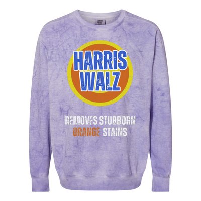 Kamala Walz Detergent Removes Stubborn Orange Stains 2024 Colorblast Crewneck Sweatshirt