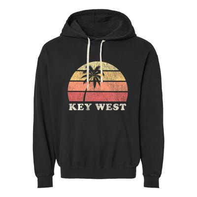 Key West Fl Vintage 70s Retro Garment-Dyed Fleece Hoodie