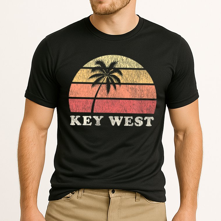 Key West Fl Vintage 70s Retro Cooling Performance Crew T-Shirt