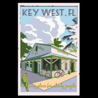Key West Florida Vintage Travel Poster Backpack