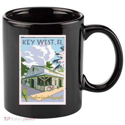 Key West Florida Vintage Travel Poster 11oz C Handle Ceramic Mug