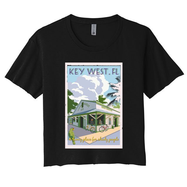 Key West Florida Vintage Travel Poster Crop Top