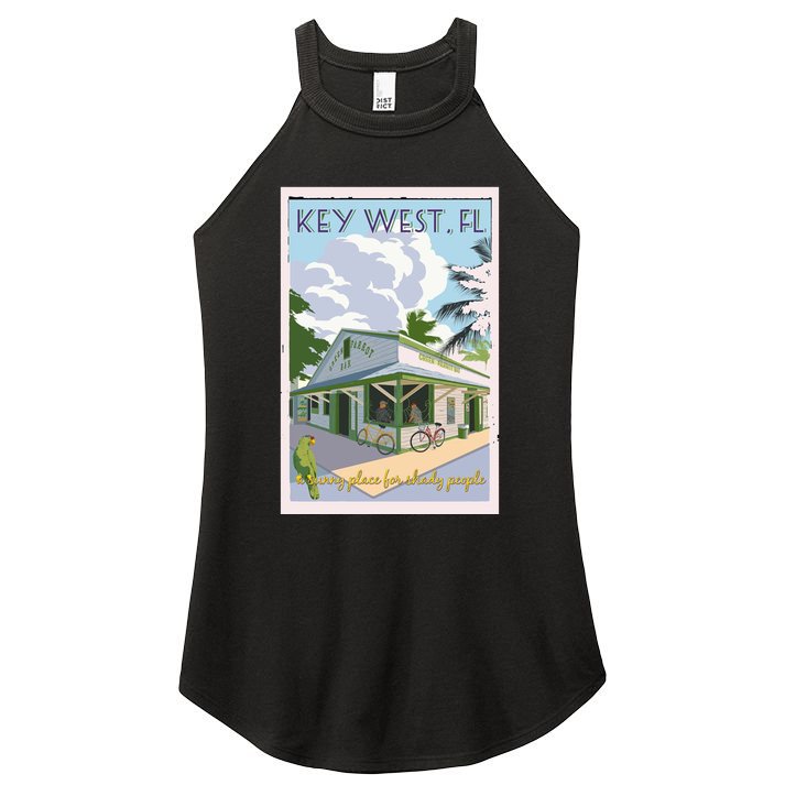 Key West Florida Vintage Travel Poster Women's Perfect Tri Rocker Tank