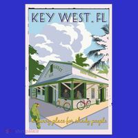 Key West Florida Vintage Travel Poster Tall T-Shirt